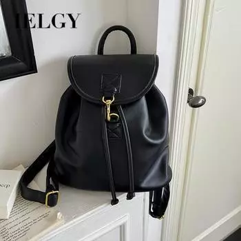 IELGY Women s Preppy Style Black Student Large Capacity Commuting Backpack чёрный