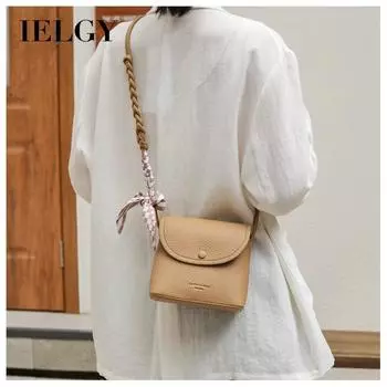 IELGY Women s PU Leather Commuter Fashion Shoulder Oblique Bucket Bag чёрный