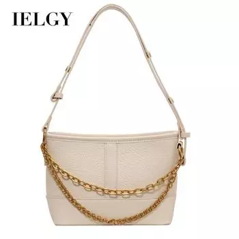 IELGY women s retro chain personalized messenger bag, shoulder underarm bucket bag коричневый