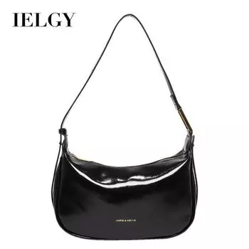 IELGY Женская серебряная сумка-пельмень через плечо, корейская версия модной вместительной сумки через плечо чёрный