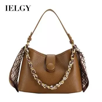 IELGY women s single shoulder underarm bucket bag with long shoulder straps that can be straddled diagonally чёрный