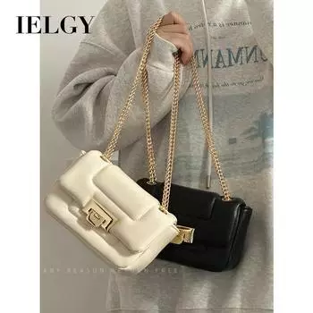 IELGY women s white crossbody chain small square bag, trendy and fashionable shoulder underarm cloud bag белый