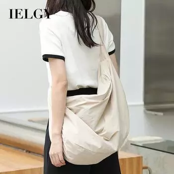 IELGY Японская повседневная литературная сумка для пельменей, маленькая модная сумка через плечо из свежего нейлона большой вместимости абрикосовый