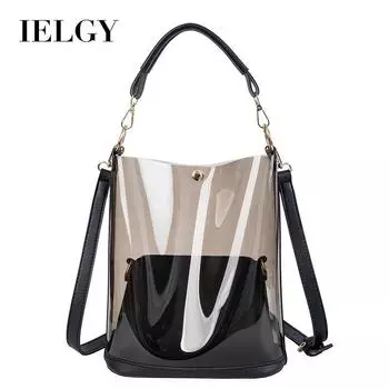IELGY Желе Прозрачная сумка для матери с изображением портативного ведра большой вместимости на одно плечо белый