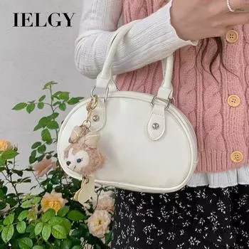 IELGY Женская белая сумка для боулинга, сумка через плечо, популярная маленькая круглая сумка для девочек. белый