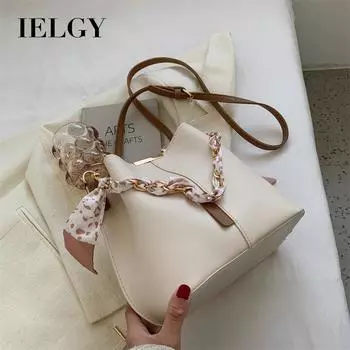 IELGY Женская белая сумка-ведро большой вместимости, повседневная сумка через плечо нишевого дизайна зелёный