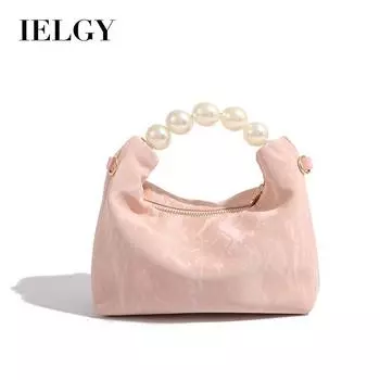 IELGY Женская большая сумка с жемчугом премиум-класса, сумка для пельменей через плечо с мини-цепочкой на одно плечо белый