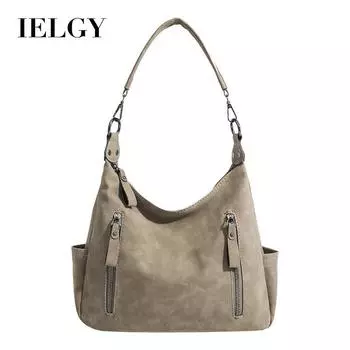 IELGY Женская большая вместительная универсальная винтажная матовая текстурированная сумка через плечо для поездок на работу хаки