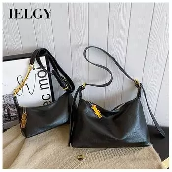 IELGY Женская черная большая сумка большой емкости, модная сумка через плечо
