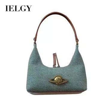 IELGY Женская джинсовая сумка подмышками, универсальная большая сумка через плечо Wandering Planet синий