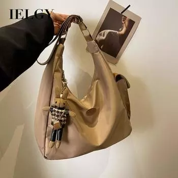 IELGY женская косая сумка через плечо, нейлоновая сумка для пельменей большой вместимости, лунная сумка NoPendant чёрный