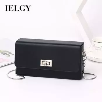 IELGY Женская маленькая квадратная сумка на цепочке, корейская версия популярной универсальной сумки-мессенджера для мобильного телефона чёрный