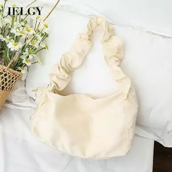 IELGY Женская маленькая сумка-мессенджер с художественным складом и завязками на шнурке белый