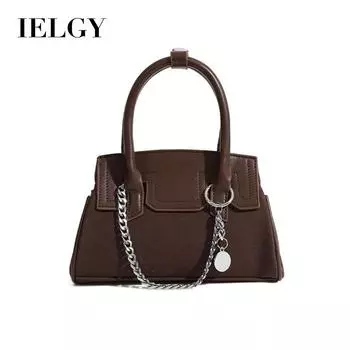 IELGY Женская матовая сумка-тоут, сумка через плечо в стиле ретро с вставками через подмышку коричневый