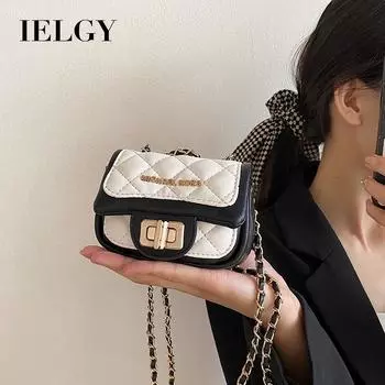 IELGY Женская мини-помада контрастного цвета через плечо, сумка для аксессуаров с крестом чёрный