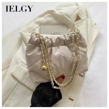 IELGY Женская модная повседневная сумка через плечо с бриллиантами, сумка-мессенджер с пригородной цепочкой белый