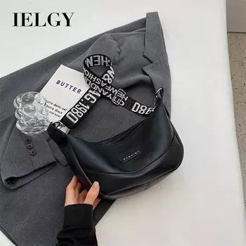 IELGY Женская модная простая сумка через плечо в иностранном стиле с одним плечом чёрный