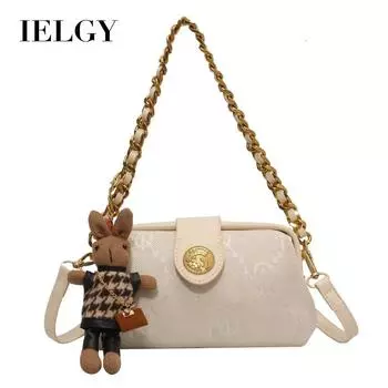 IELGY женская модная ретро-сумка в стиле ретро, маленькая квадратная сумка, высококачественная плетеная цветочная сумка через плечо из ткани подмышкой (бесплатный кулон) хаки