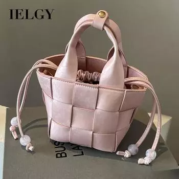 IELGY женская модная розовая тканая сумка-мессенджер, портативная сумка-ведро с корзиной для овощей