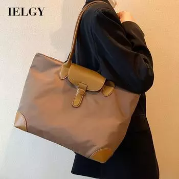 IELGY Женская модная сумка через плечо контрастного цвета большой вместимости хаки