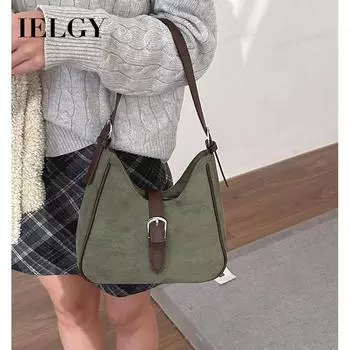 IELGY женская модная ретро-сумка подмышкой, большая вместительная сумка-мессенджер на одно плечо зелёный