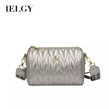 IELGY Женская модная сумка-мессенджер с вышивкой нитками, повседневная простая сумка-подушка на одно плечо чёрный