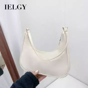 IELGY Женская модная сумка-пельмень, однотонная нейлоновая сумка через плечо подмышкой чёрный