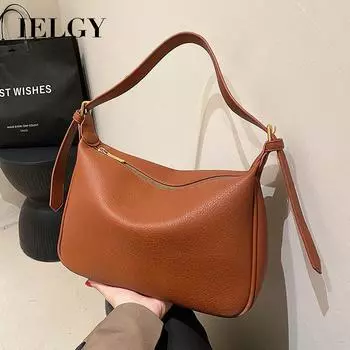 IELGY Женская модная универсальная однотонная сумка для пельменей на одно плечо, большая вместимость, которую можно пересечь. чёрный