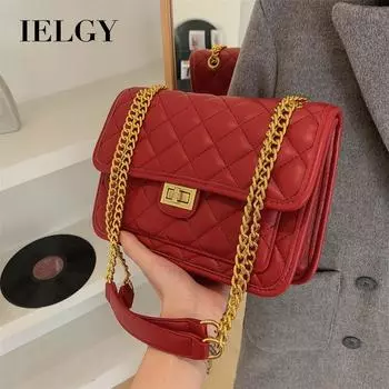 IELGY Женская модная универсальная сумка-мессенджер с бриллиантовой цепочкой, праздничная свадебная сумка чёрный