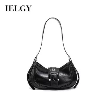 IELGY Женская нишевая высококачественная сумка-багет подмышками, модная универсальная сумка через плечо большой вместительности. чёрный