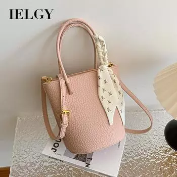 IELGY Женская переносная сумка-ведро из шелкового шарфа, корейская версия модной иностранной газовой сумки-ведра, сумка на одно плечо с косым креплением розовый