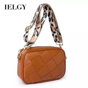 IELGY Женская плетеная сумка на весну и лето, вместительная модная сумка через плечо коричневый