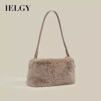 IELGY Женская плюшевая сумка, универсальная квадратная сумка под мышками. абрикосовый