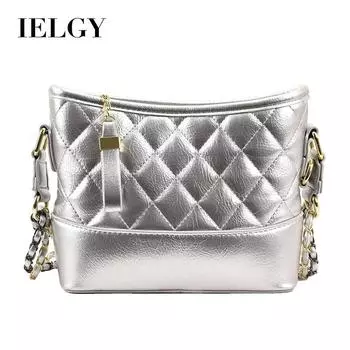 IELGY Женская популярная серебряная сумка-цепочка, модная высококачественная фактурная сумка с косой цепочкой