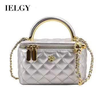 IELGY Женская портативная квадратная сумка на плечо с бриллиантовой цепочкой розовый