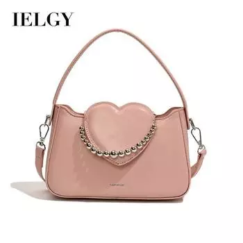 IELGY Женская простая фактурная маленькая квадратная сумка, корейская версия сумки через плечо. розовый