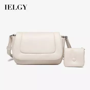 IELGY Женская простая повседневная сумка подмышку, сумка-мессенджер из мягкой кожи через плечо Cloud бежевый