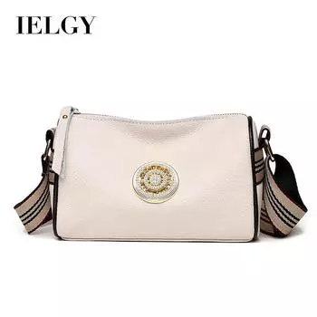 IELGY Женская простая сумка через плечо большой емкости с широким ремнем