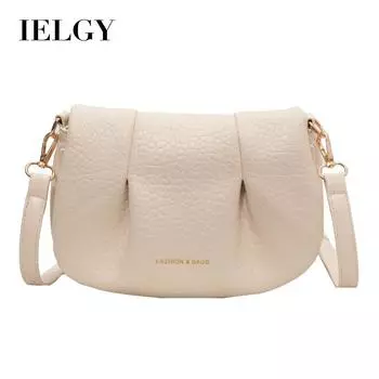 IELGY Женская ретро-модная универсальная сумка-седло, простая однотонная сумка-мессенджер большой вместимости для поездок на работу и обратно чёрный