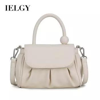 IELGY Женская ручная плиссированная сумка-облако, нежная текстура, однотонная модная сумка через плечо, весна и лето белый