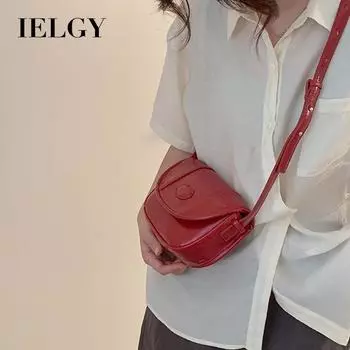 IELGY Женская седельная сумка, красная, вощеная кожа в стиле ретро, высокое качество, модная, универсальная красный