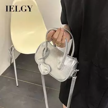 IELGY Женская серебряная квадратная сумка, модная текстурированная ниша, портативная сумка-подушка через плечо на одно плечо