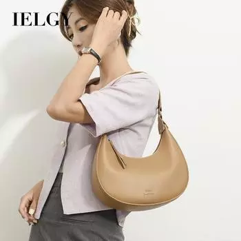IELGY Женская сумка большой вместимости подмышкой, модная тенденция, полукруглая сумка-луна на плечо, которую можно носить белый