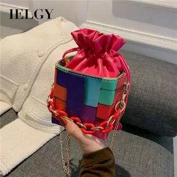 IELGY Женская сумка-цепочка, простая мини-сумка-мессенджер жёлтый