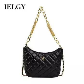 IELGY Женская сумка-цепочка с ромбом, сумка для поездок на работу через подмышку, можно носить на одном плече, можно скрестить чёрный