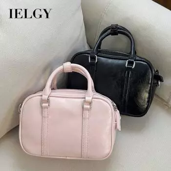 IELGY Женская сумка через плечо Boston, ретро-сумка высокого класса, переносная, небольшого размера, квадратная чёрный