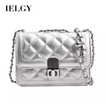 IELGY Женская сумка через плечо, маленькая квадратная сумка с высокой текстурой, вышитой бриллиантами, модная цепочка