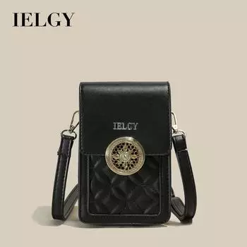 IELGY Женская сумка через плечо с бриллиантами, вертикальная квадратная простая мобильная сумка чёрный