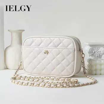 IELGY Женская сумка через плечо с бриллиантовой цепочкой бежевый