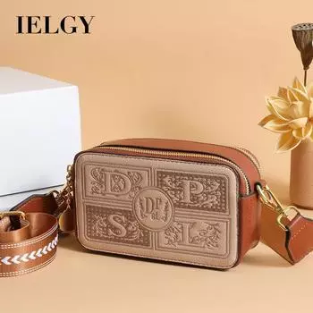 IELGY Женская сумка через плечо с широким плечевым ремнем в стиле ретро и простой сумкой через плечо чёрный